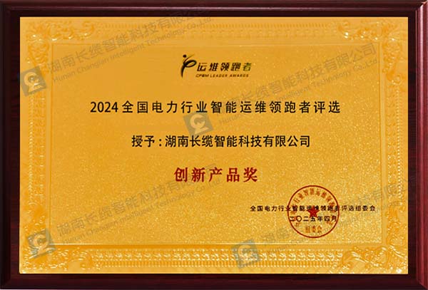 【喜報】長纜智能榮獲電力行業(yè)“創(chuàng)新產(chǎn)品獎”，創(chuàng)新實力領(lǐng)跑電力智能運(yùn)維新時代獲獎牌